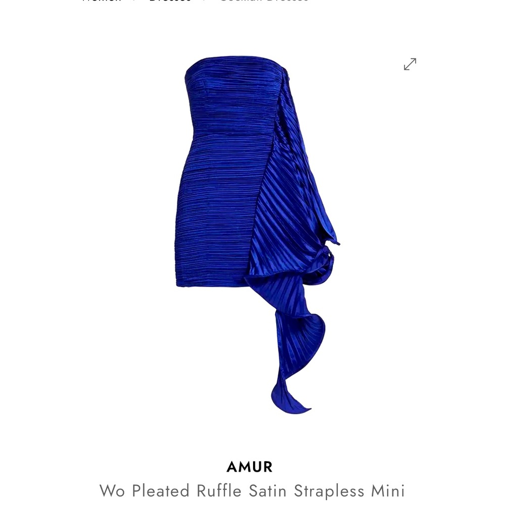 Blue strapless cocktail dress. Never worn. Size 6